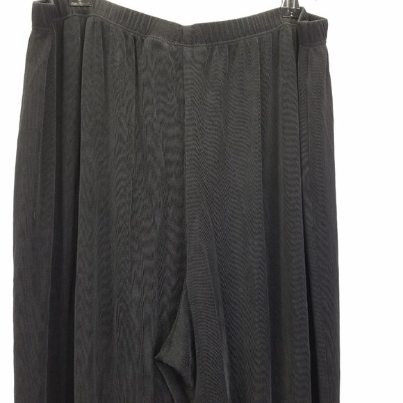 Chico's Travelers Pants Women’s XL Short Slinky Wide Leg Pull On Crop Black - Picture 2 of 12